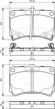 BOSCH 0 986 495 037 - Brake Pad Set, disc brake autospares.lv