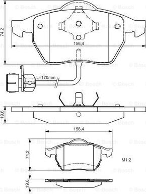 BOSCH 0 986 495 024 - Brake Pad Set, disc brake autospares.lv