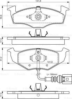 BOSCH 0 986 495 021 - Brake Pad Set, disc brake autospares.lv