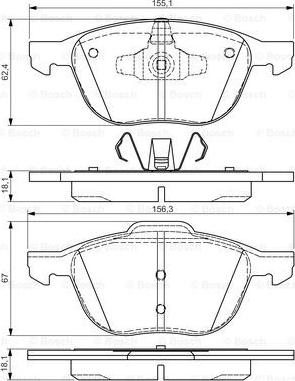 BOSCH 0 986 495 023 - Brake Pad Set, disc brake autospares.lv