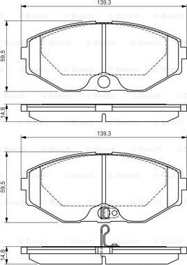 BOSCH 0 986 495 147 - Brake Pad Set, disc brake autospares.lv