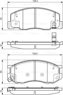 BOSCH 0 986 495 166 - Brake Pad Set, disc brake autospares.lv