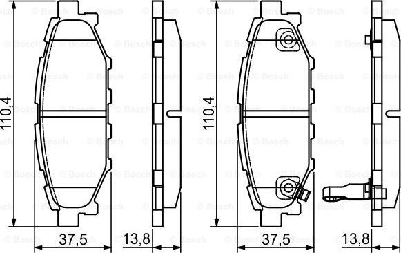 BOSCH 0 986 495 119 - Brake Pad Set, disc brake autospares.lv