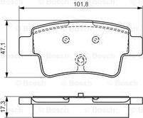 BOSCH 0 986 495 111 - Brake Pad Set, disc brake autospares.lv