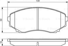 BOSCH 0 986 495 131 - Brake Pad Set, disc brake autospares.lv