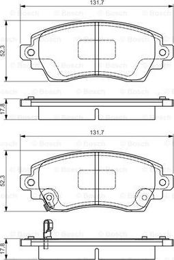 BOSCH 0 986 495 132 - Brake Pad Set, disc brake autospares.lv