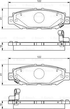 BOSCH 0 986 495 122 - Brake Pad Set, disc brake autospares.lv