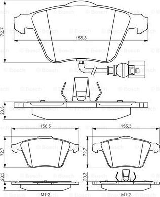 BOSCH 0 986 495 356 - Brake Pad Set, disc brake autospares.lv