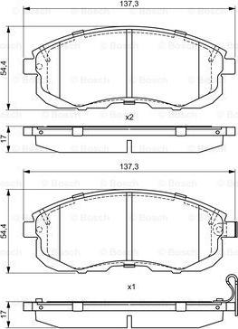 BOSCH 0 986 495 379 - Brake Pad Set, disc brake autospares.lv