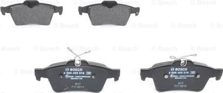 BOSCH 0 986 495 216 - Brake Pad Set, disc brake autospares.lv