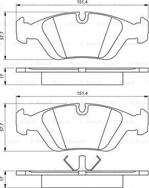 BOSCH 0 986 495 229 - Brake Pad Set, disc brake autospares.lv