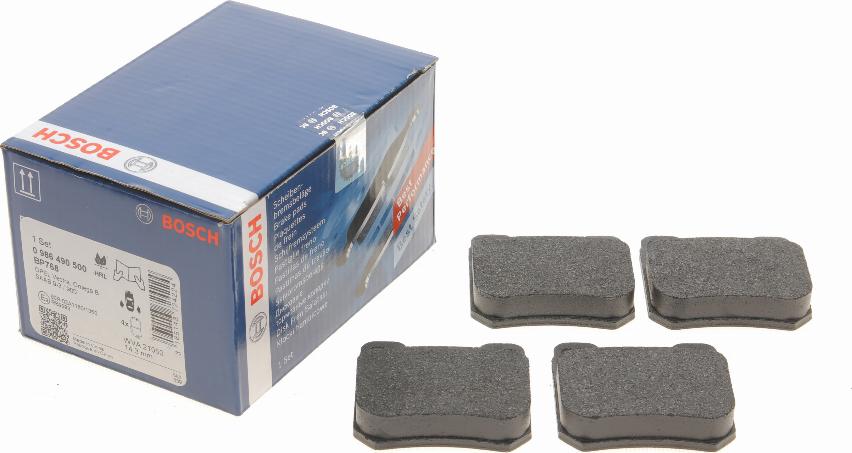 BOSCH 0 986 490 500 - Brake Pad Set, disc brake autospares.lv