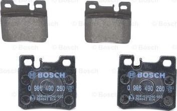 BOSCH 0 986 490 260 - Brake Pad Set, disc brake autospares.lv