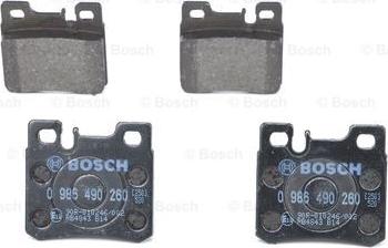 BOSCH 0 986 490 260 - Brake Pad Set, disc brake autospares.lv