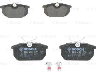 BOSCH 0 986 491 030 - Brake Pad Set, disc brake autospares.lv