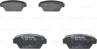 BOSCH 0 986 491 250 - Brake Pad Set, disc brake autospares.lv