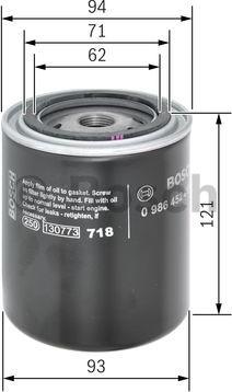 BOSCH 0 986 452 005 - Oil Filter autospares.lv