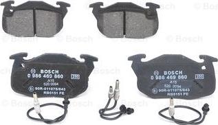 BOSCH 0 986 469 860 - Brake Pad Set, disc brake autospares.lv