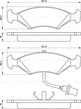 BOSCH 0 986 466 403 - Brake Pad Set, disc brake autospares.lv