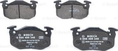 BOSCH 0 986 466 346 - Brake Pad Set, disc brake autospares.lv