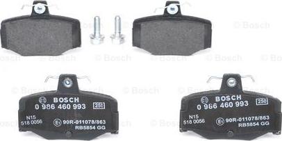 BOSCH 0 986 460 993 - Brake Pad Set, disc brake autospares.lv