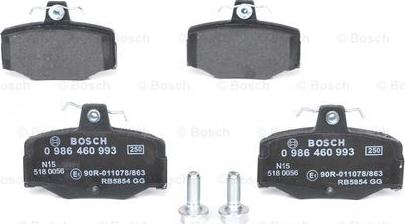 BOSCH 0 986 460 993 - Brake Pad Set, disc brake autospares.lv