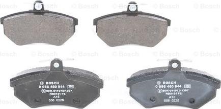 BOSCH 0 986 460 944 - Brake Pad Set, disc brake autospares.lv