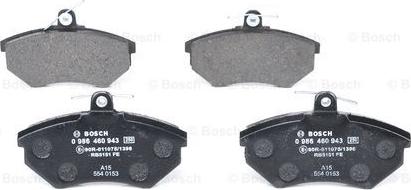 BOSCH 0 986 460 943 - Brake Pad Set, disc brake autospares.lv