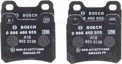 BOSCH 0 986 460 955 - Brake Pad Set, disc brake autospares.lv