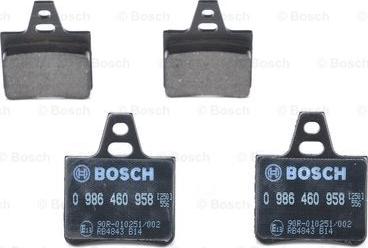 BOSCH 0 986 460 958 - Brake Pad Set, disc brake autospares.lv