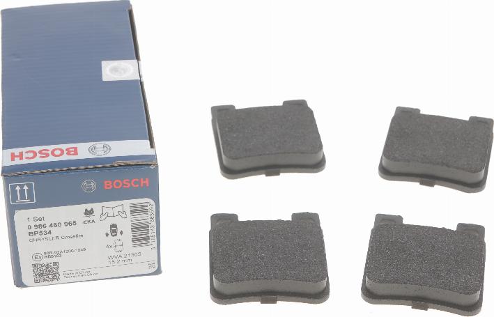 BOSCH 0 986 460 965 - Brake Pad Set, disc brake autospares.lv