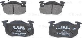 BOSCH 0 986 460 983 - Brake Pad Set, disc brake autospares.lv