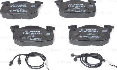 BOSCH 0 986 460 983 - Brake Pad Set, disc brake autospares.lv