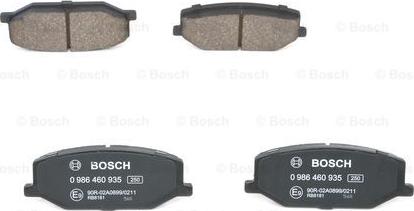 BOSCH 0 986 460 935 - Brake Pad Set, disc brake autospares.lv
