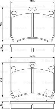 BOSCH 0 986 460 974 - Brake Pad Set, disc brake autospares.lv