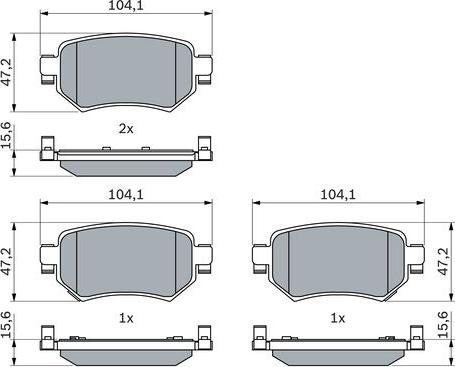 BOSCH 0 986 460 010 - Brake Pad Set, disc brake autospares.lv