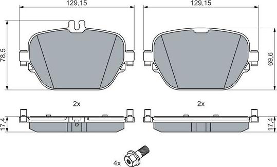 BOSCH 0 986 460 039 - Brake Pad Set, disc brake autospares.lv