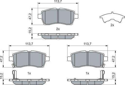 BOSCH 0 986 460 075 - Brake Pad Set, disc brake autospares.lv