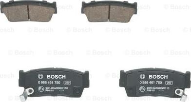 BOSCH 0 986 461 750 - Brake Pad Set, disc brake autospares.lv