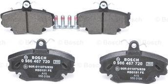 BOSCH 0 986 467 720 - Brake Pad Set, disc brake autospares.lv