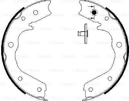 BOSCH 0 986 487 671 - Brake Shoe Set, parking brake autospares.lv