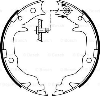 BOSCH 0 986 487 766 - Brake Shoe Set, parking brake autospares.lv