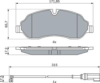 BOSCH 0 986 424 982 - Brake Pad Set, disc brake autospares.lv