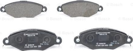 BOSCH 0 986 424 453 - Brake Pad Set, disc brake autospares.lv