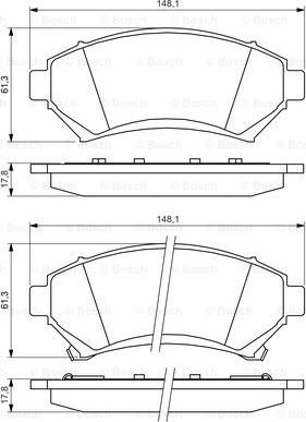 BOSCH 0 986 424 466 - Brake Pad Set, disc brake autospares.lv