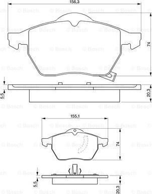 BOSCH 0 986 424 461 - Brake Pad Set, disc brake autospares.lv