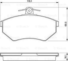 BOSCH 0 986 424 468 - Brake Pad Set, disc brake autospares.lv