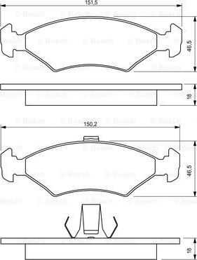 BOSCH 0 986 424 462 - Brake Pad Set, disc brake autospares.lv