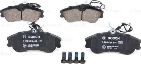 BOSCH 0 986 424 414 - Brake Pad Set, disc brake autospares.lv