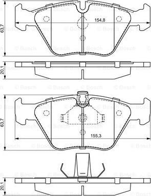 BOSCH 0 986 424 485 - Brake Pad Set, disc brake autospares.lv